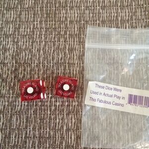 Authentic Red Casino Dice  Treasure Island Las Vegas NV Numbered Collectors Item